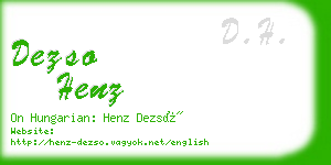 dezso henz business card